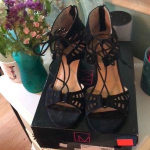 Black suede sandals